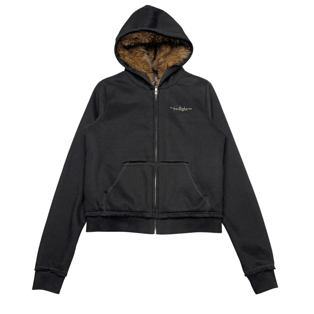 Dolls Kill Twilight Forever Young Zip Hoodie Women's Small Faux Fur Y2K